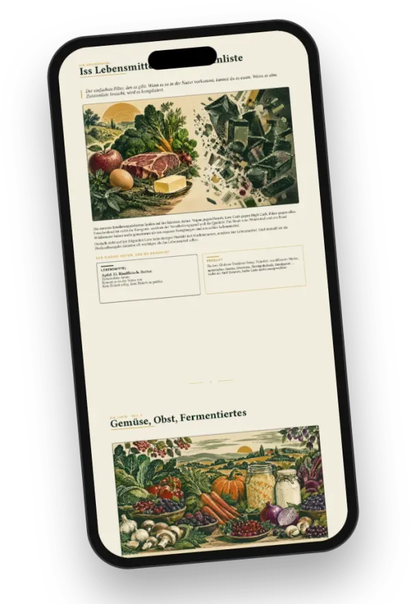 Was essen, wo kaufen auf dem Handy
